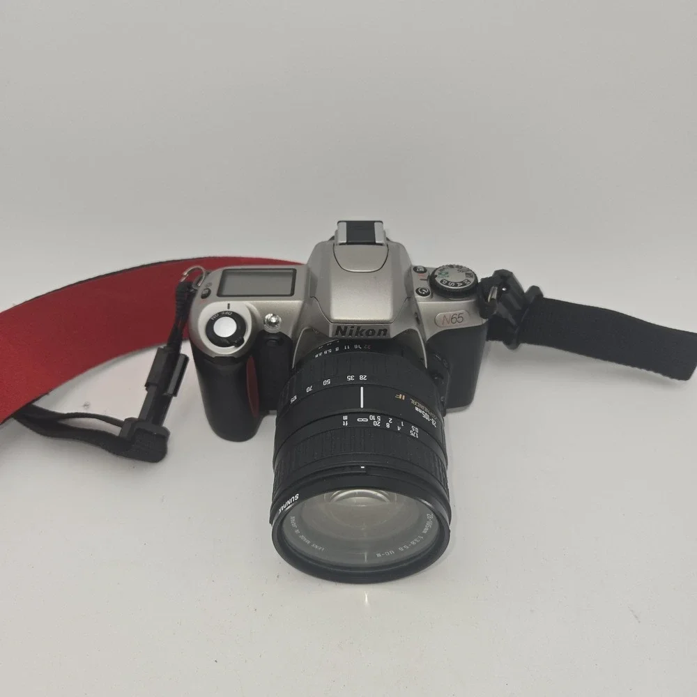 Nikon N65 35mm SLR Camera Kit 2‎ Sigma Zoom Lenses Filters Bag Box Manuals AS IS